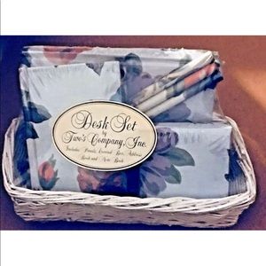 New Desk Set Straw Tray Pencils Box Notebook Book